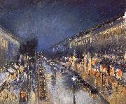 Camille Pissarro The Boulevard Monimartre at Night oil painting
